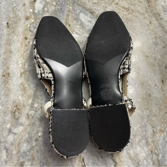 Women’s Black and White Tweed Slingback Shoes Women’s 7 - Picture 9 of 10